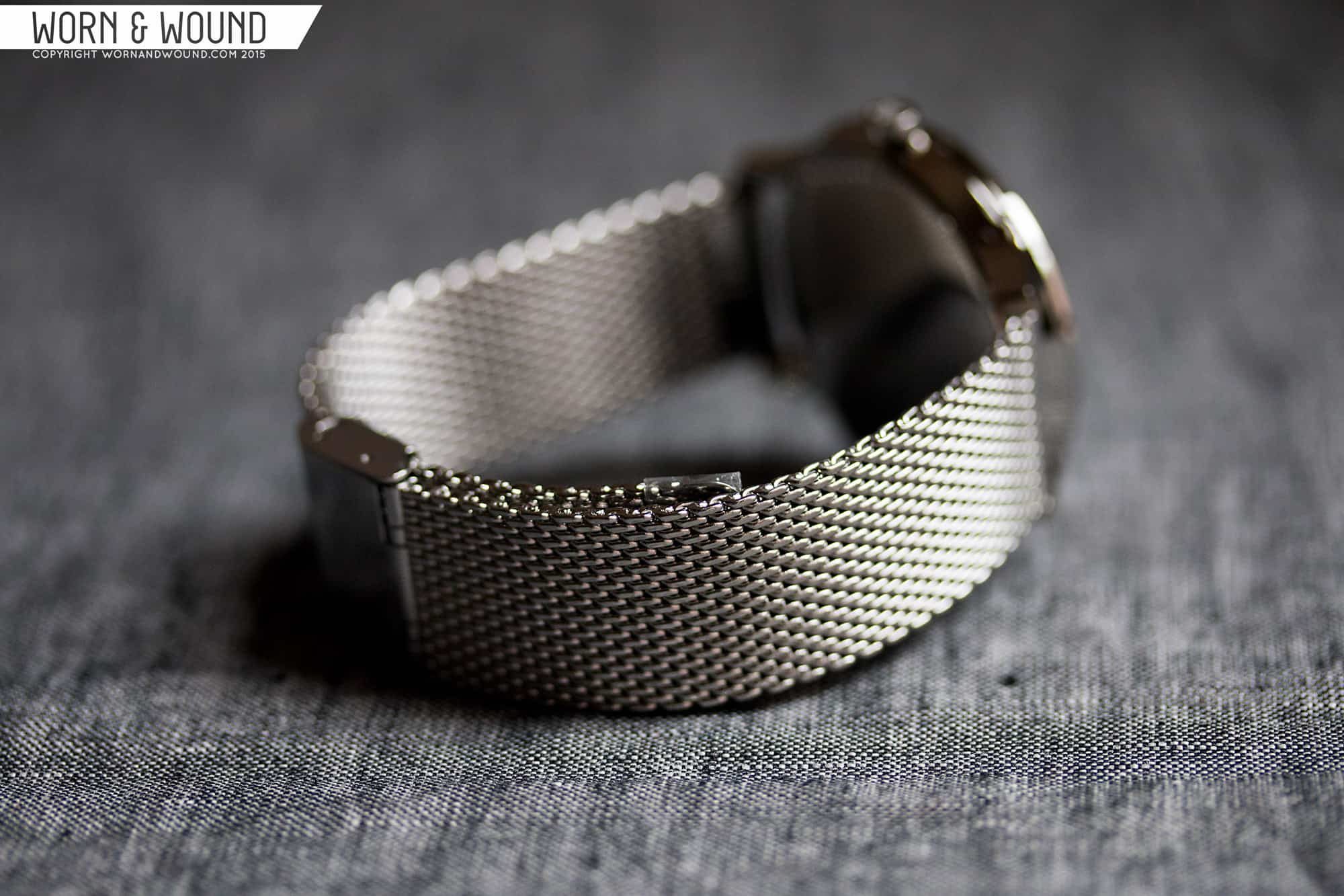 Quick Release Tapered Milanese PVD Black Mesh Watch Band