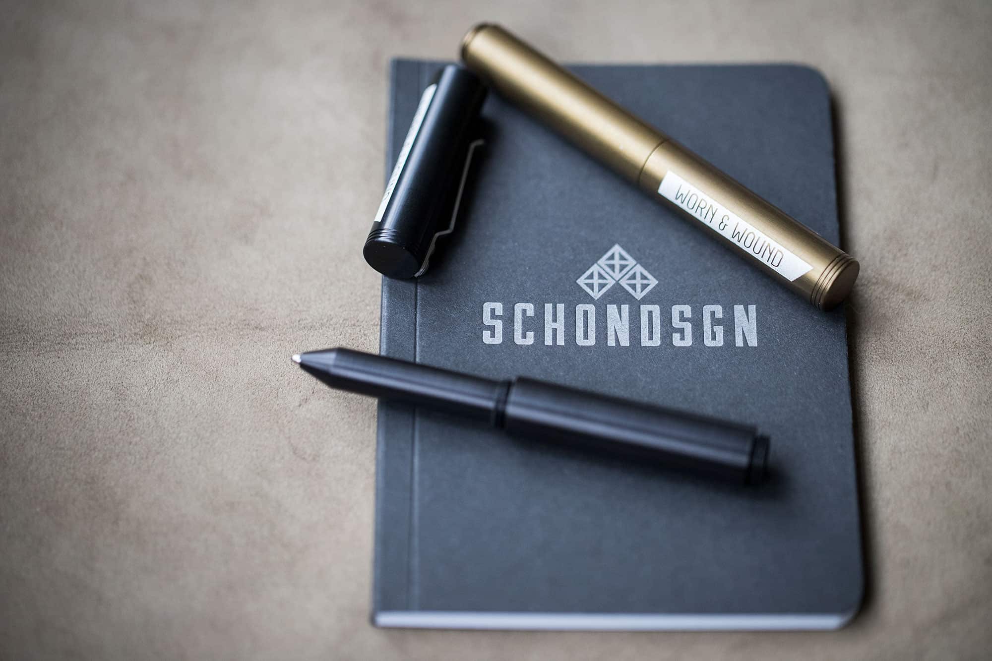Schon DSGN Ballpoint Pen with Clip in Black Aluminum NEW in Box SD-02BL 