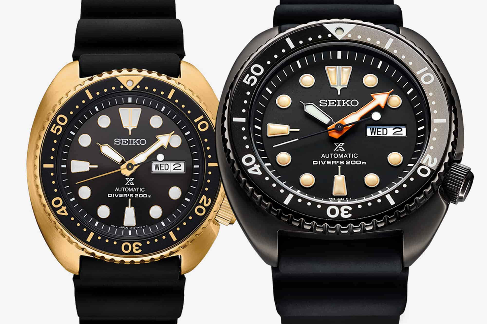 scarp Skoleuddannelse Vittig Introducing Two New Seiko Turtles: "Black Series" (ref. SRPC49) and  "Goldtone" (ref. SRPC44) - Worn & Wound