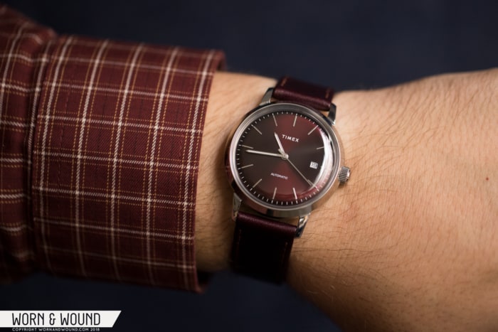 Timex marlin 2024 automatic burgundy