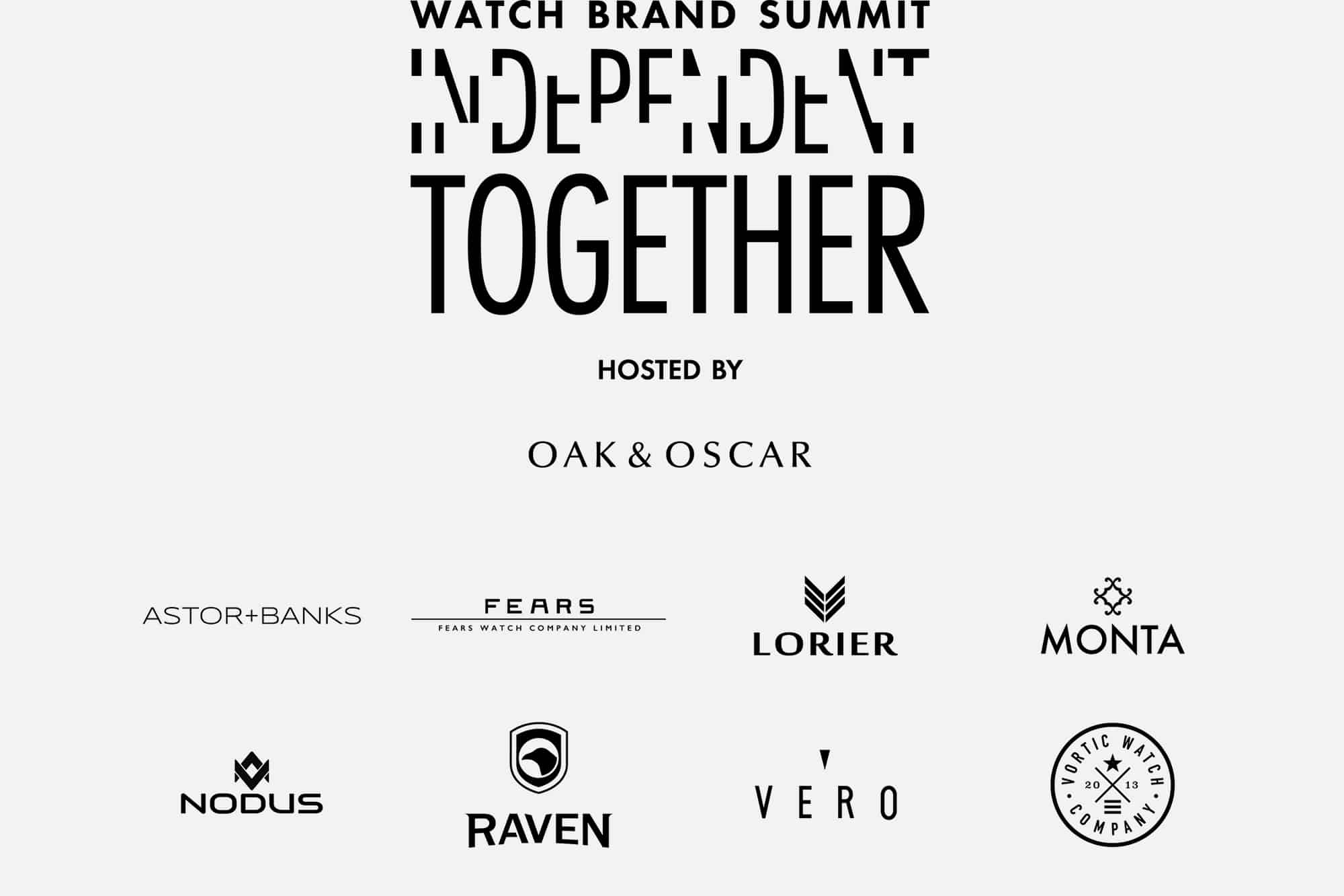 Oak & Oscar Presents “Independent Together,” a Virtual Summit for Independent Watch Brands