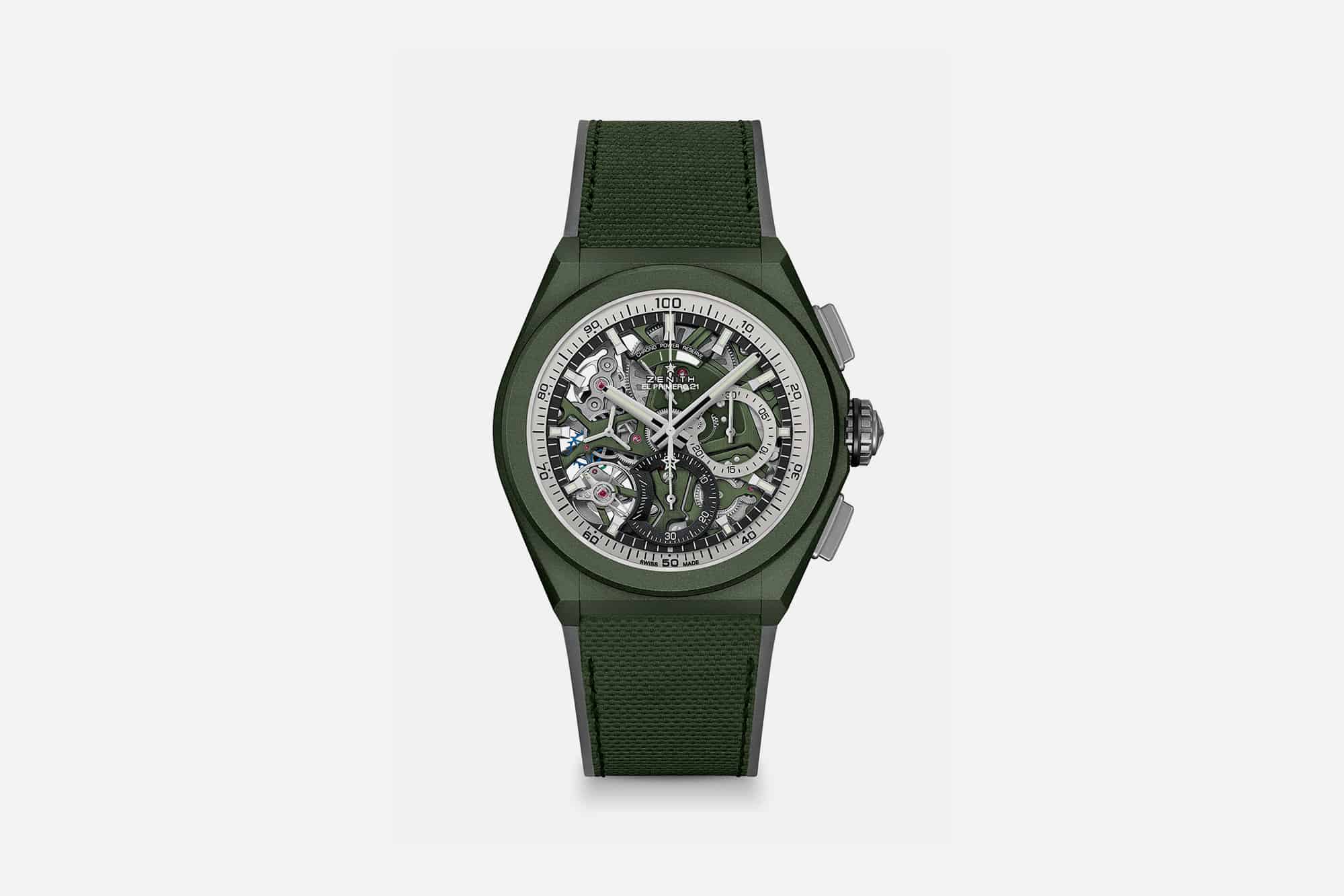 Zenith Introduces a New Defy 21 Chronograph with a Green Ceramic Case