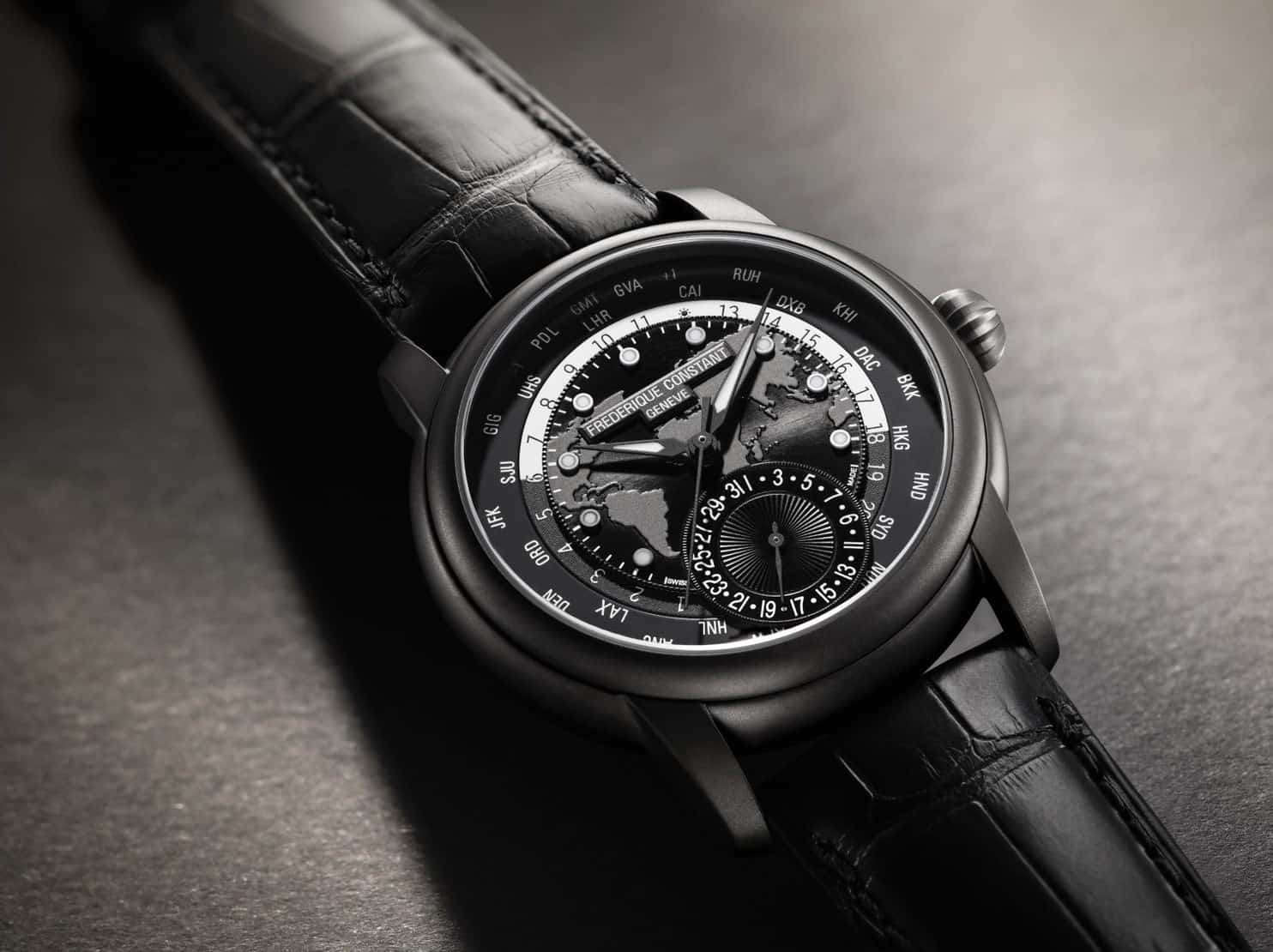 Frederique Constant Rings in Black Friday with the All Black Classics Worldtimer Manufacture Globetrotter Limited Edition