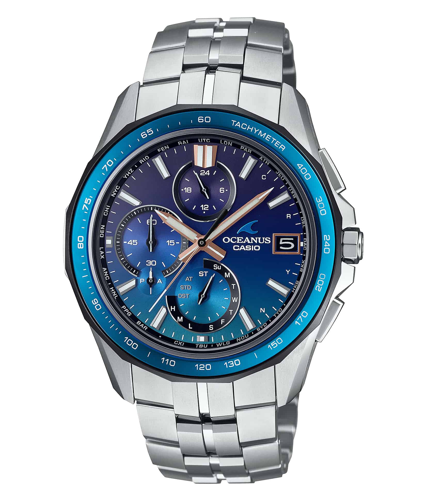 The New Casio Oceanus Pays Tribute to the Deep Blue Sea with Spiral-Cut ...