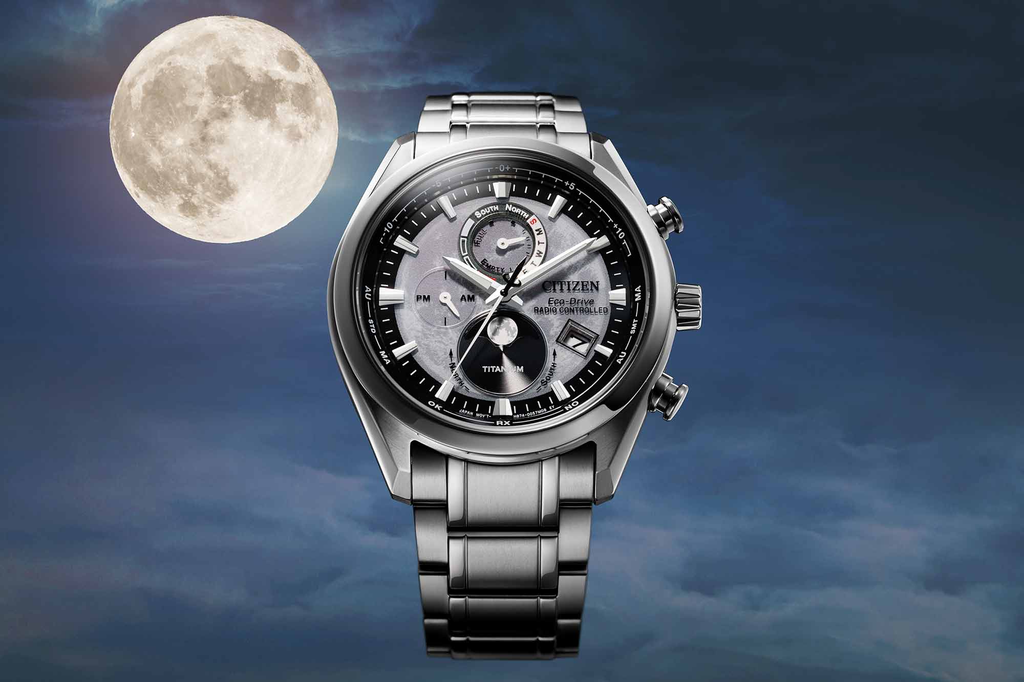 Citizen Brings an Advanced Moonphase Display to their Line of Eco-Drive Powered Atomic Timekeepers