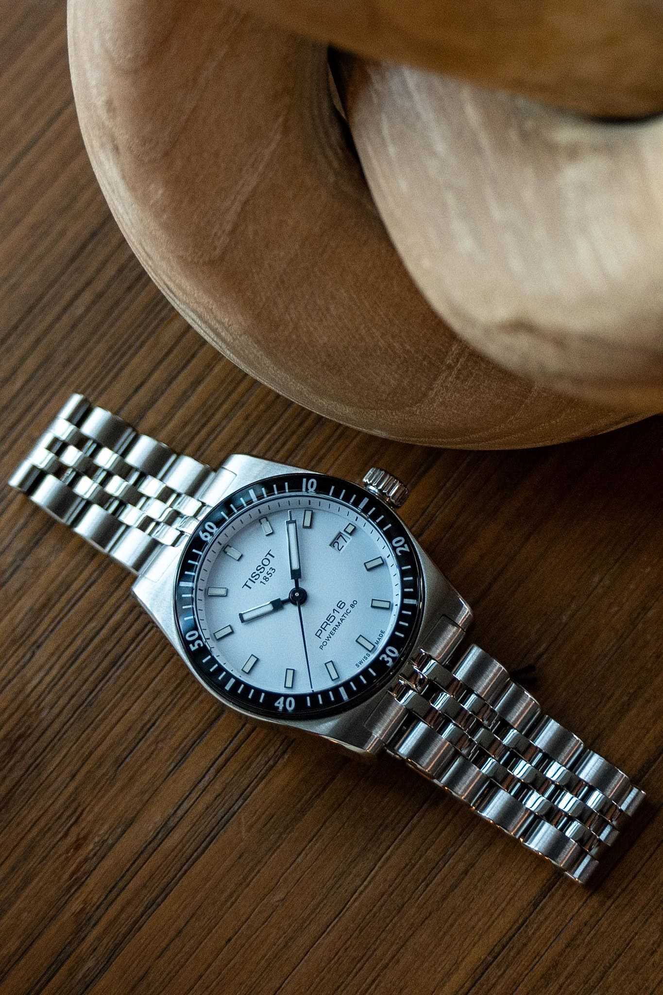 The white dial Tissot PR516 38mm